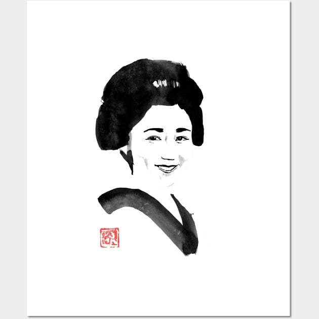 smiling japanese woman Wall Art by pechane